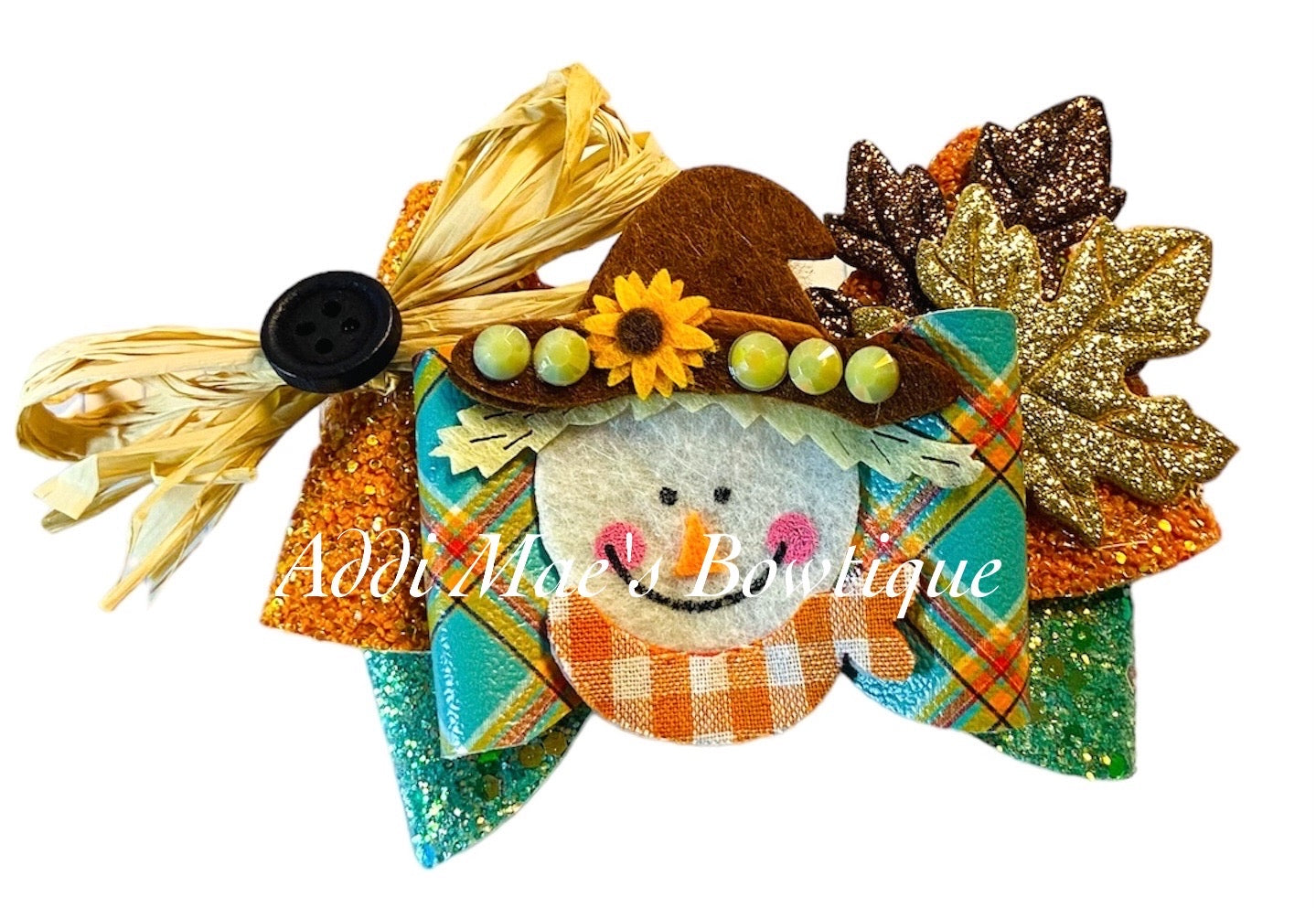 Fall Scarecrow Harvest Bow