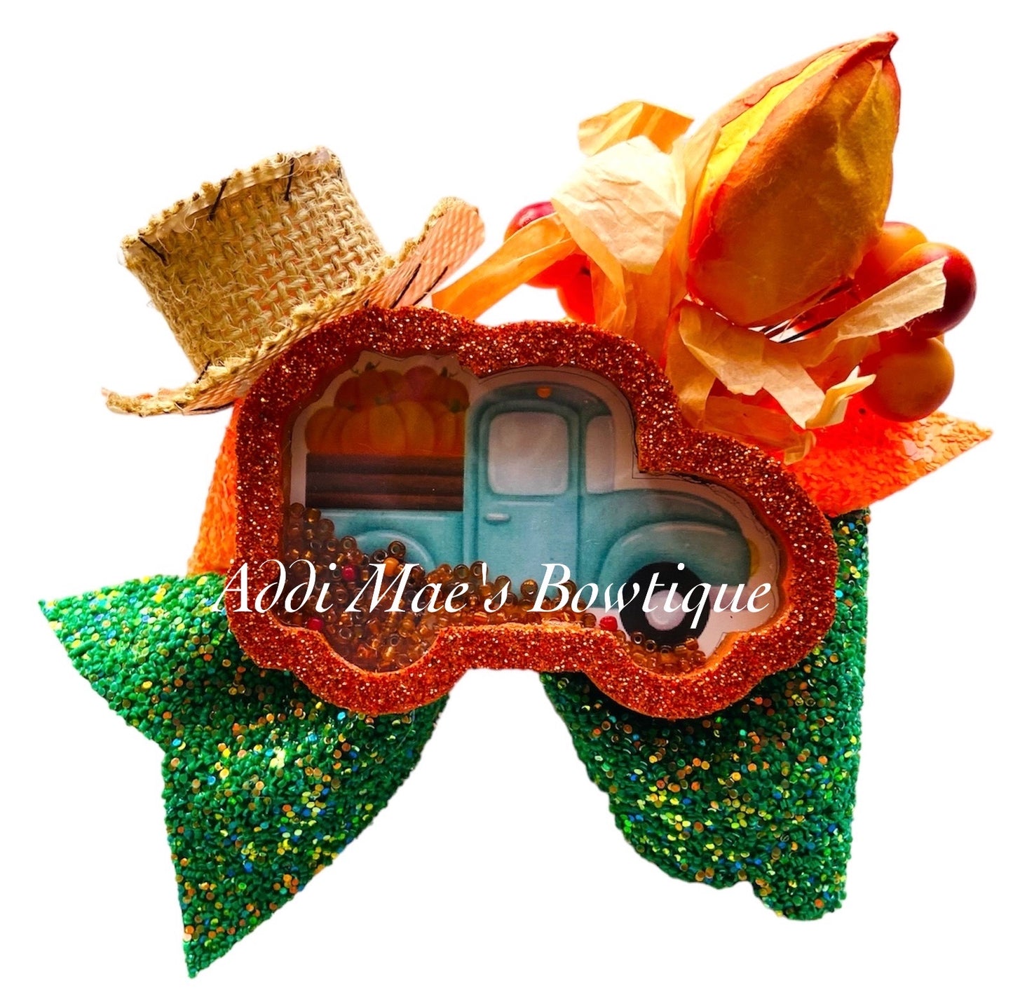 Pumpkin Trucks Shaker Fall Bow