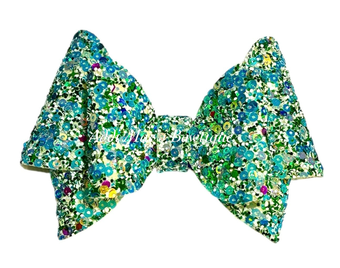Icy Blue Sequin Glitter Bow