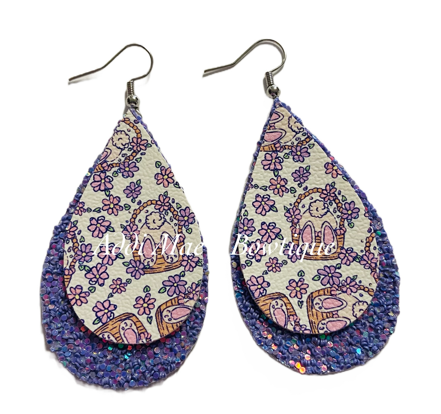 Bunny Butts Stacked Tear Drop Dangle Earrings