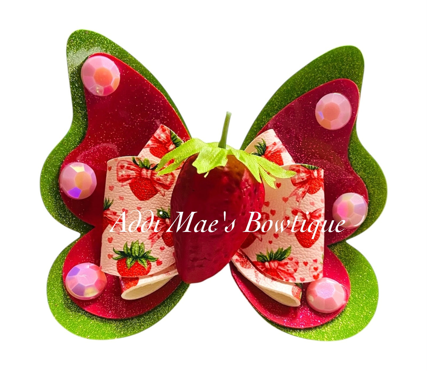 Strawberry Bows Butterfly Bow