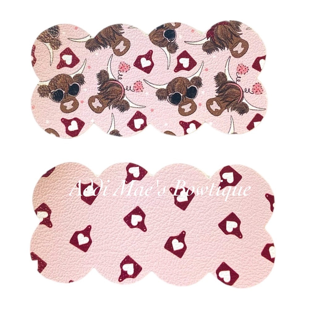 Valentines Heart Cows Love Snap Clip Set