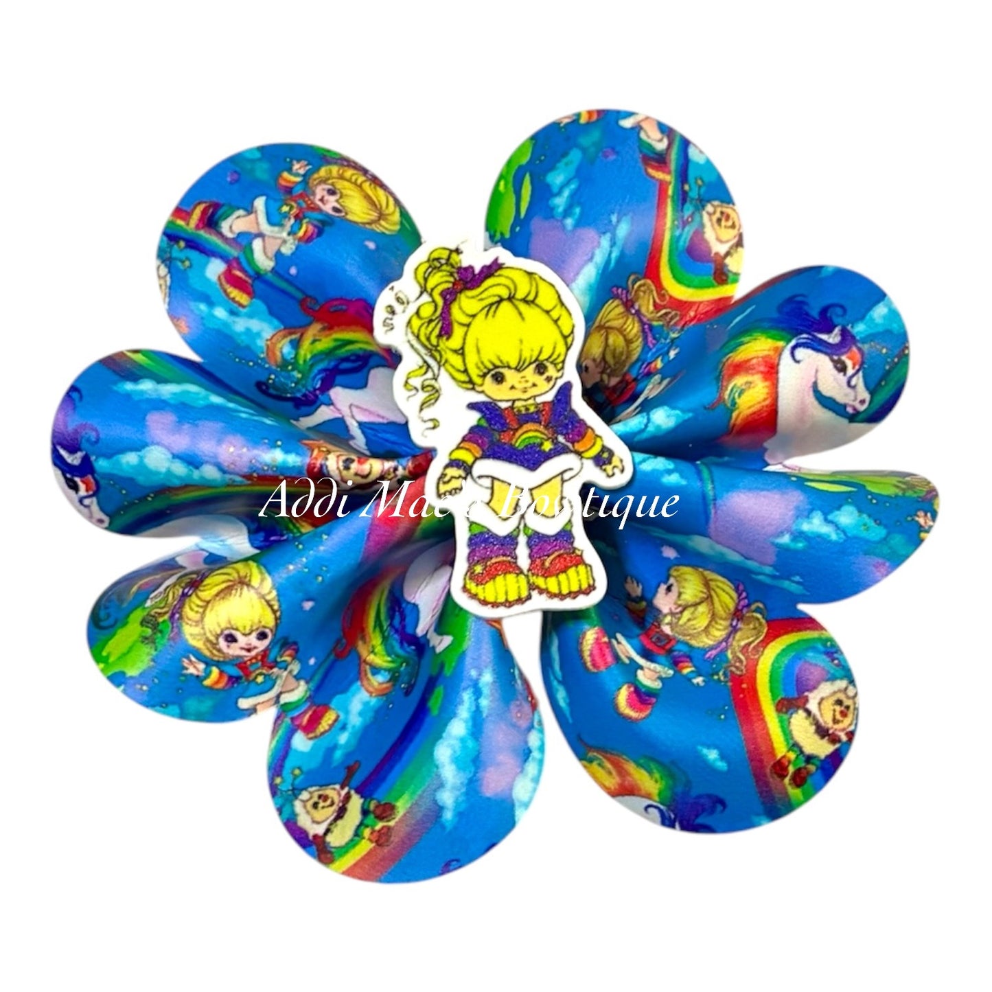Rainbow Girl Ruffle Bow
