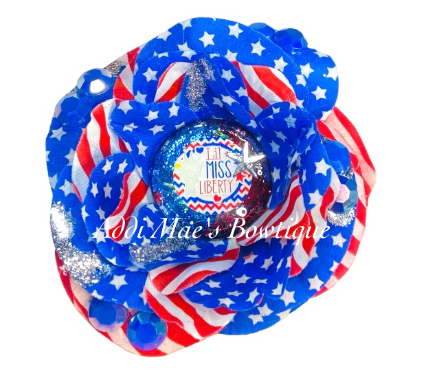 Little Miss Liberty Stars and Stripes Patriotic Flower
