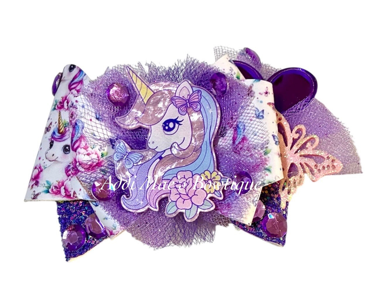 Pretty Purple Pastel Unicorn Bow
