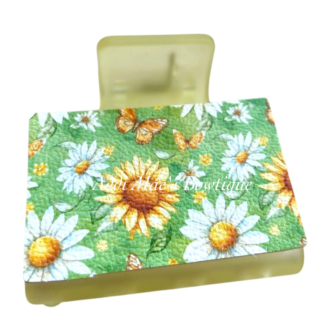 Green Garden Daisy Small Claw Clip
