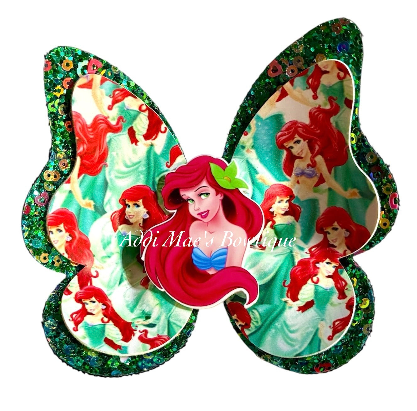 Mermaid Princess Butterfly Bow
