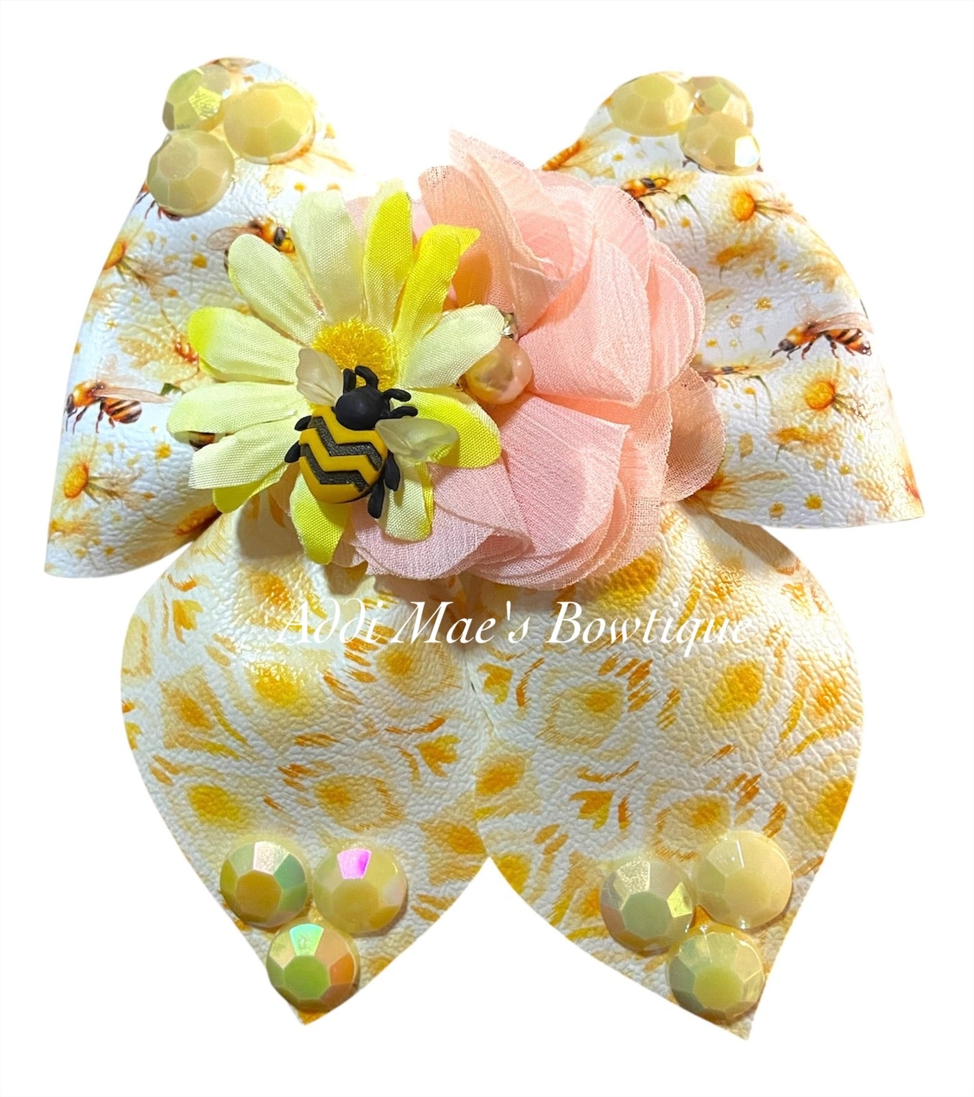 Honey Bees & Flowers Bow