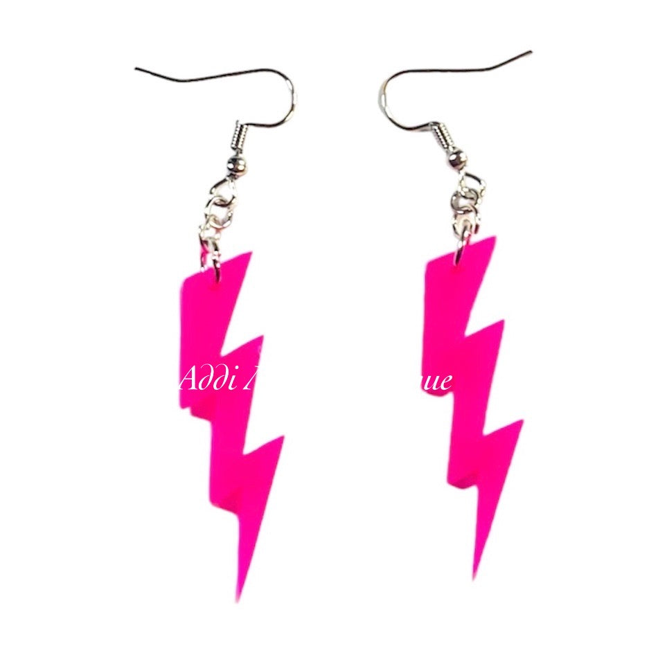 Lightning Bolt Acrylic Dangle Earrings