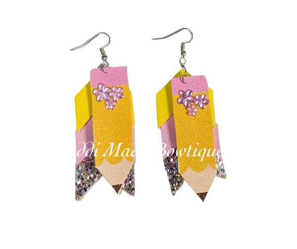 Pencils Chevron Dangle Earrings