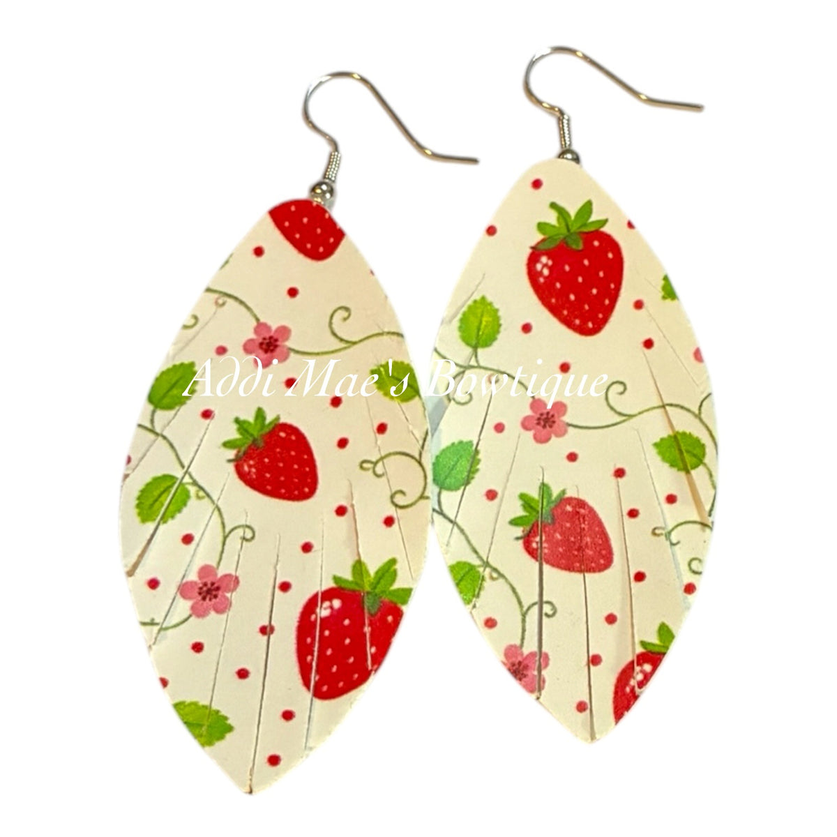 Strawberry Blossom Fringe Dangle Earrings