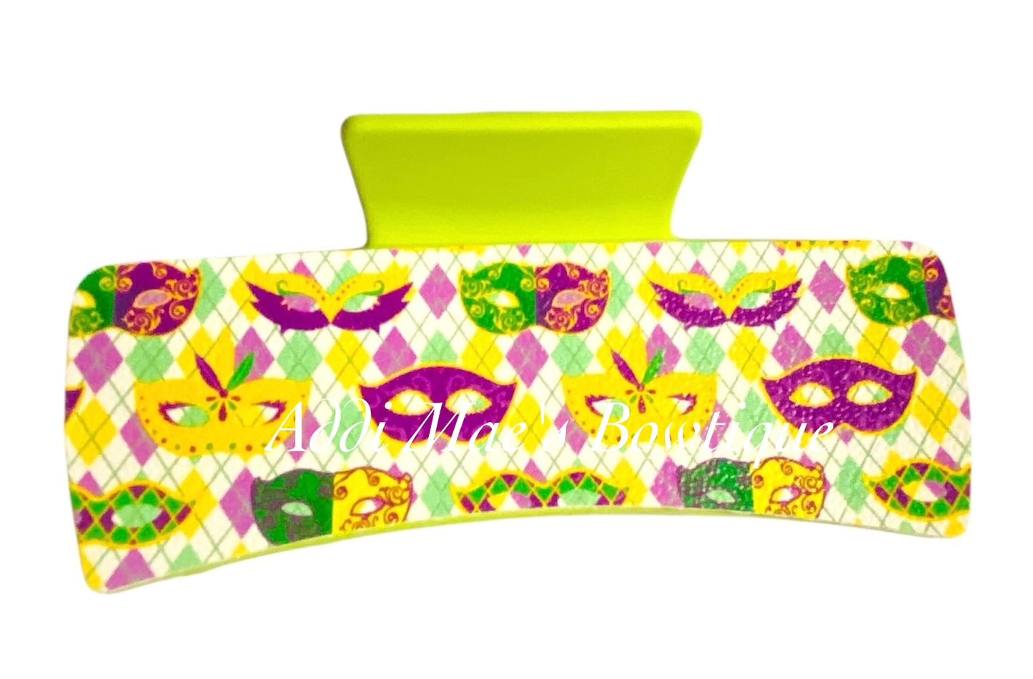 Mardi Gras Masks Argyle XL Claw Clip