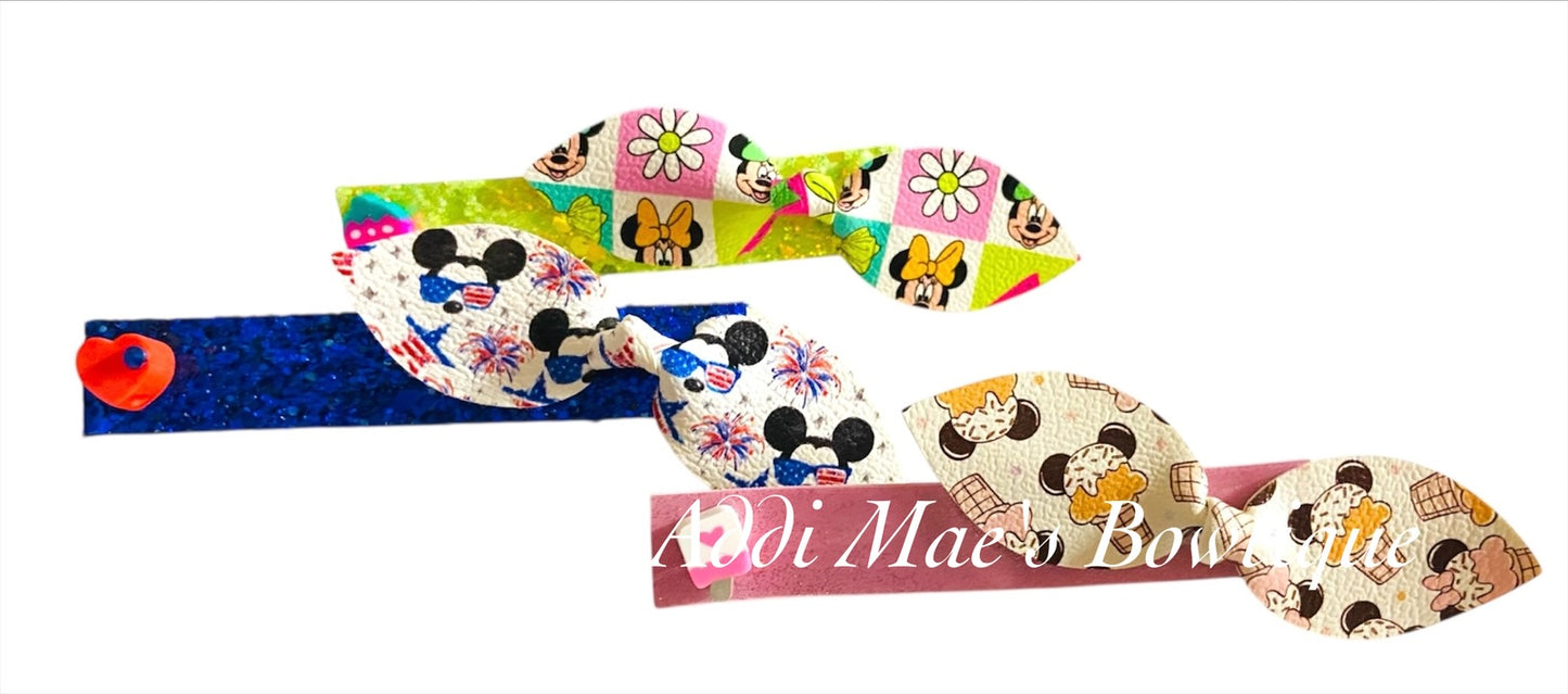 Summer Mouse Mini Top Knot Alligator Clip Set