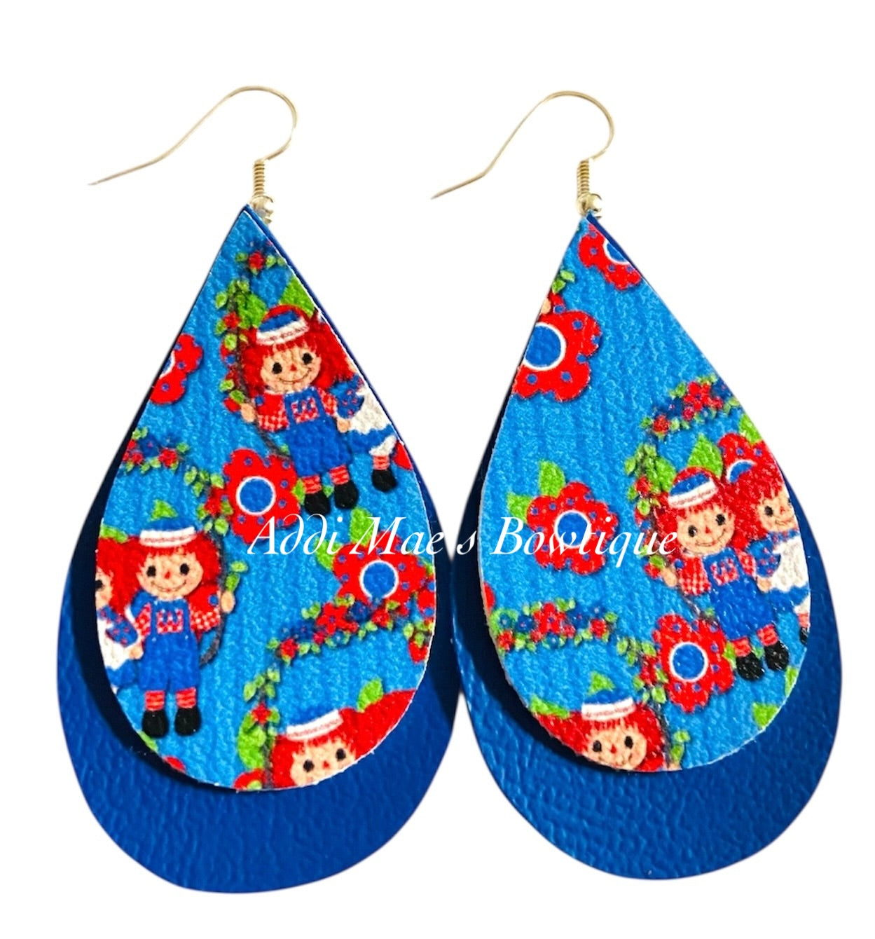 Rag Doll Stacked Tear Drop Earrings