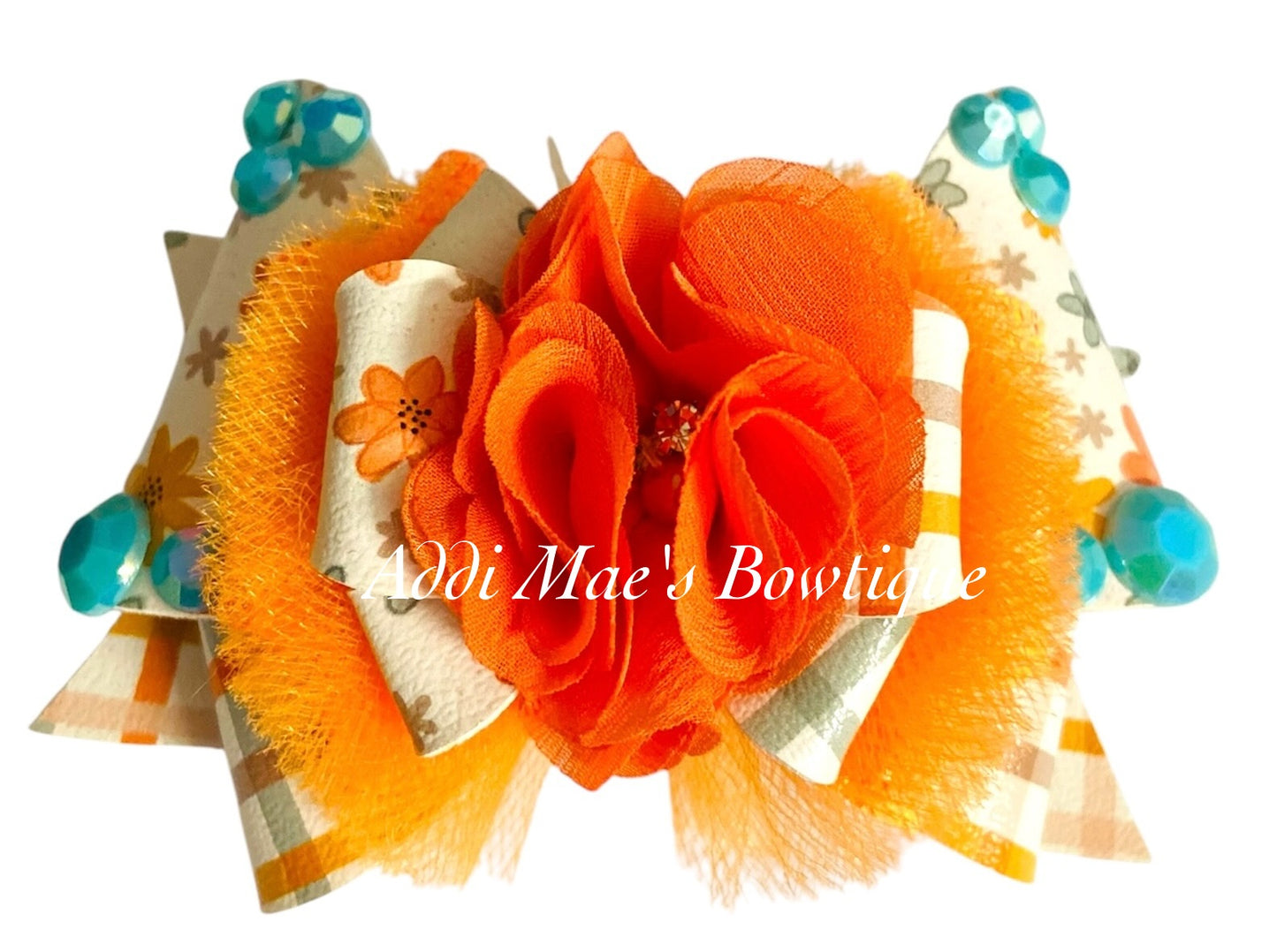 Retro Flowers Bow