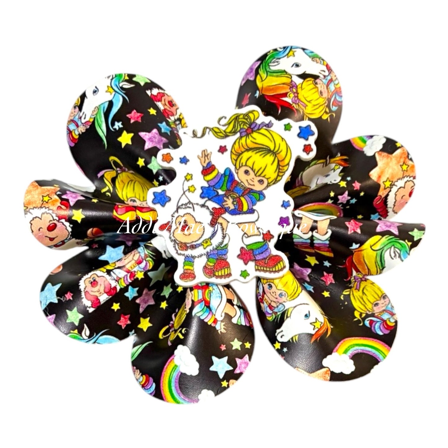Rainbow Girl Ruffle Bow