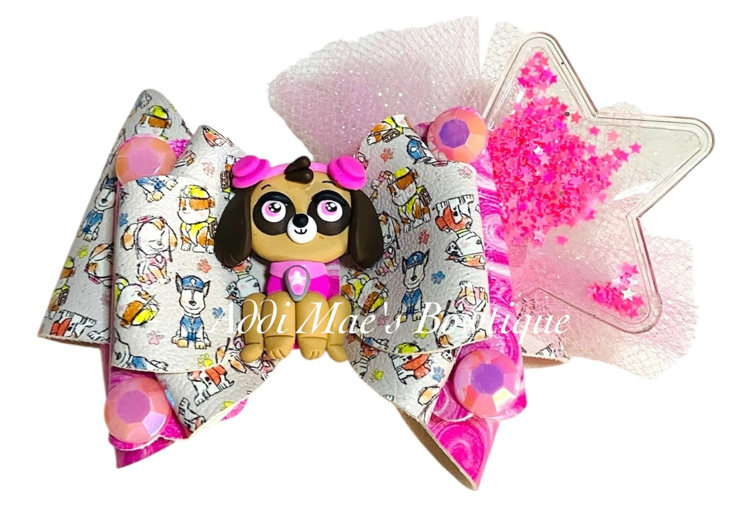 Pink Hero Dog Patrol Bow