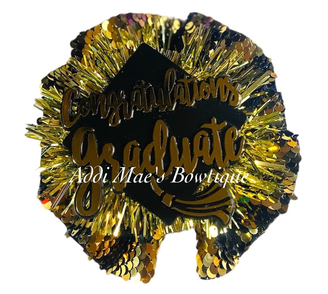 Graduation Reversible Sequin Bow