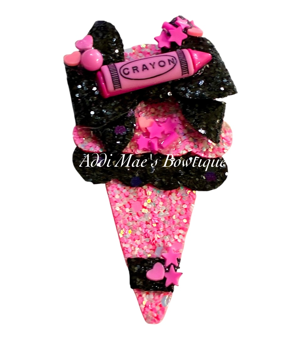 Crayon Ice Cream Cone Clip