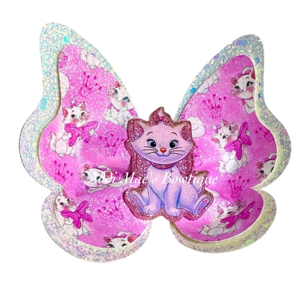 White Kitty Butterfly Bow