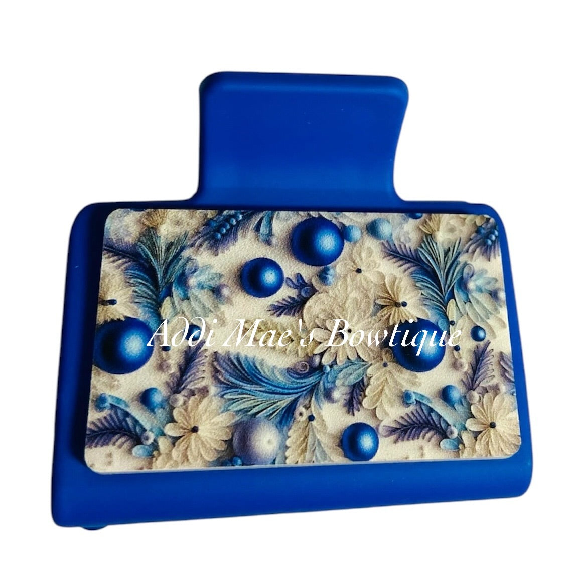 Blue Christmas Ornaments Acrylic Small Claw Clip