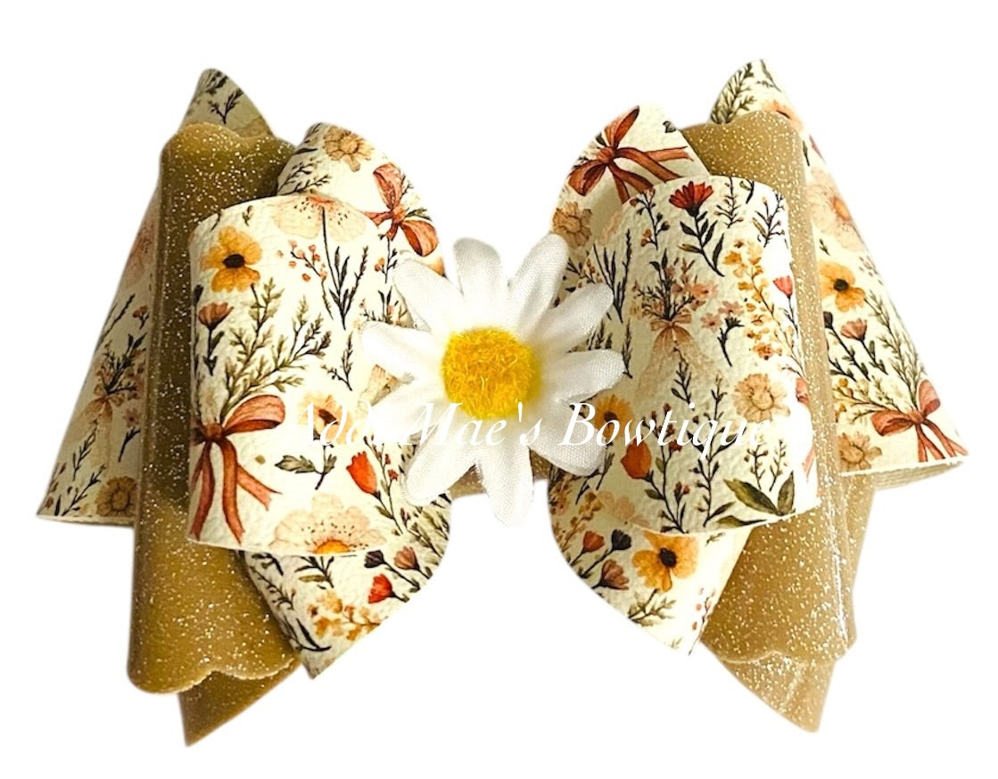 Brown Floral Bows Bow