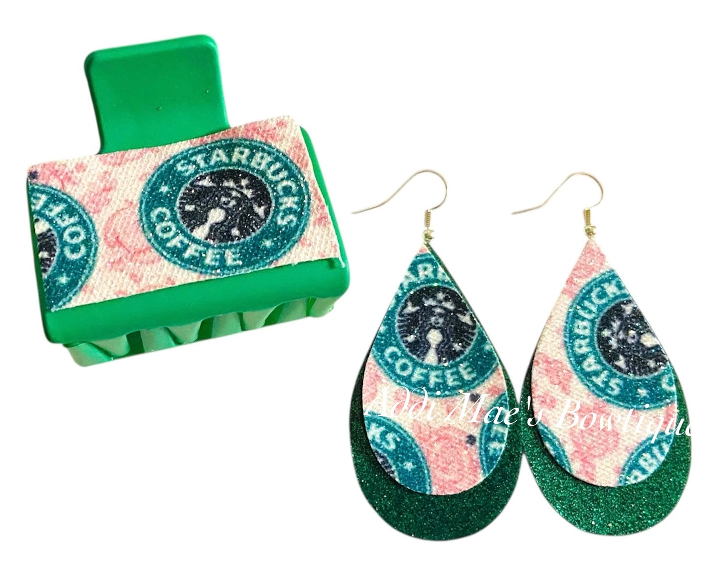 Coffee Shop Small Claw Clip & Earrings Set