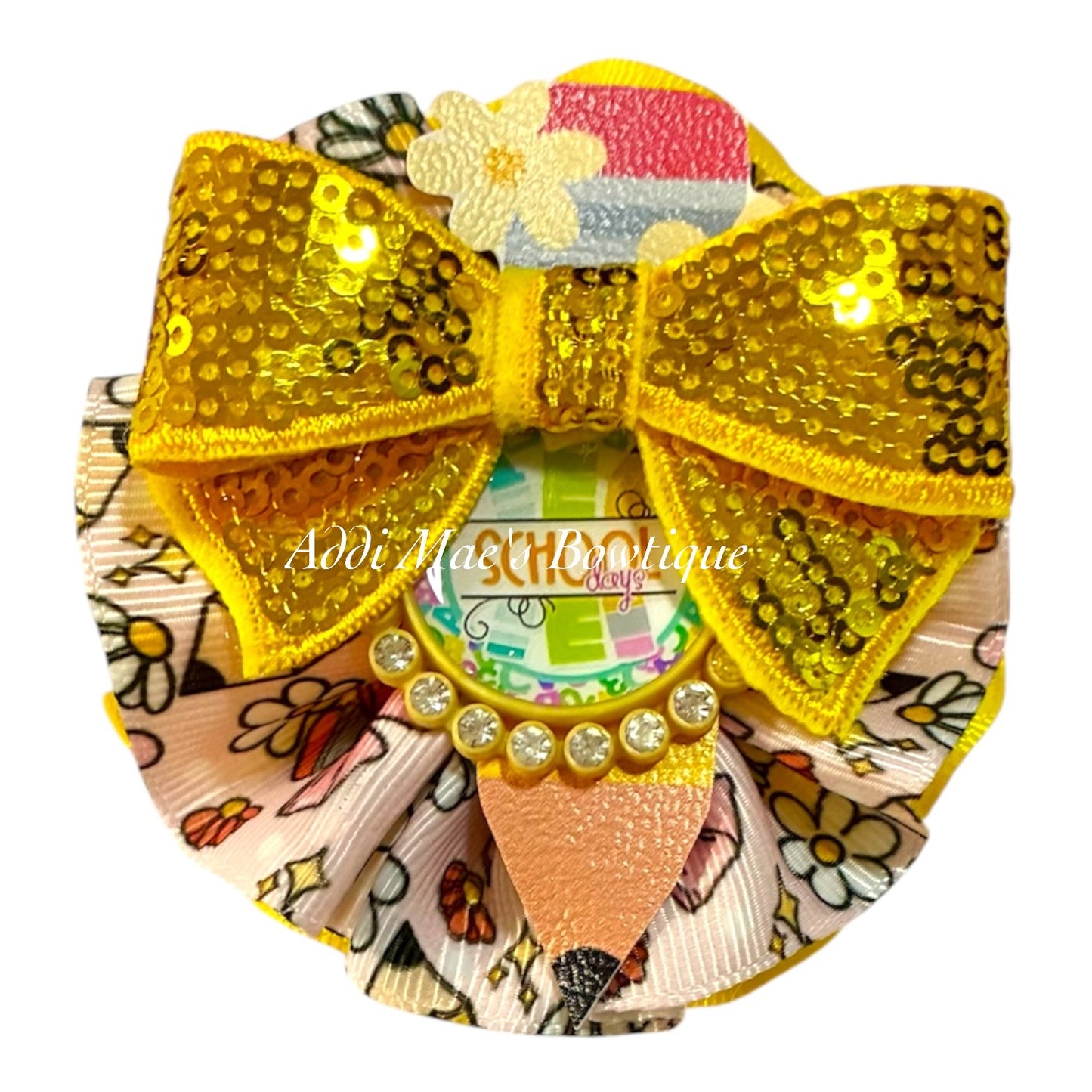 School Days Ruffle Ribbon Bow