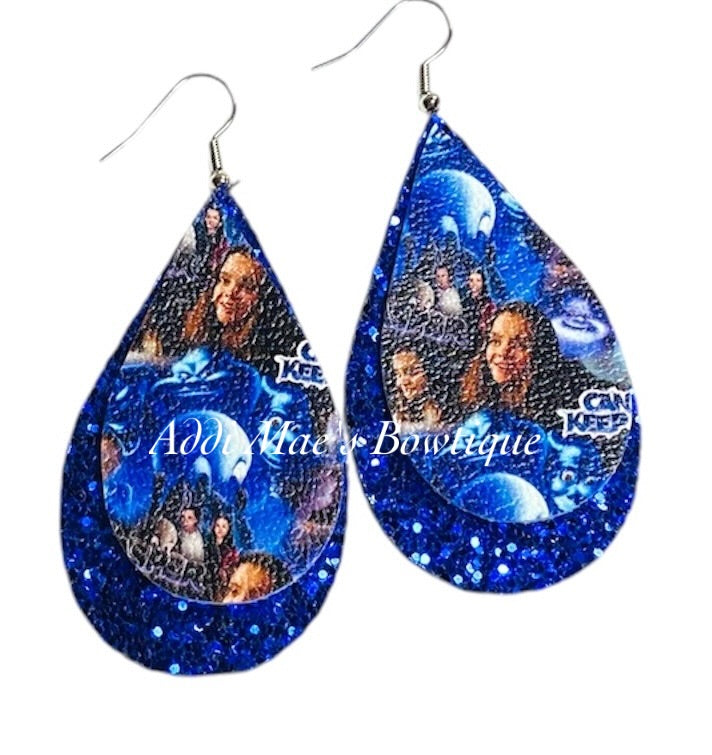 Friendly Ghost Stacked Tear Drop Dangle Earrings