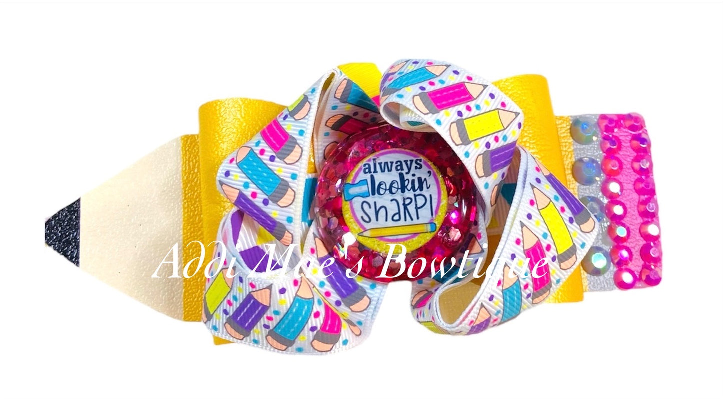 Always Lookin Sharp Pencil Back To School Bow