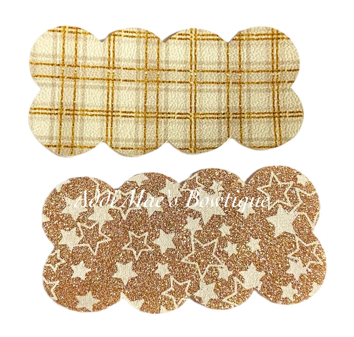 Gold Plaid/ Stars Snap Clip Set