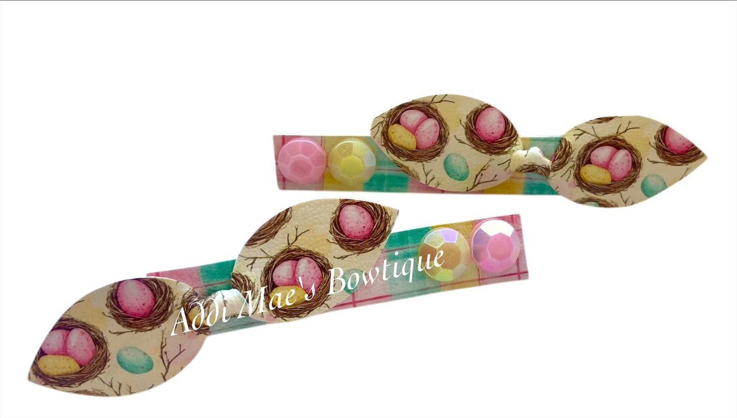 Vintage Bird Nests Mini Top Knot Alligator Clip Set