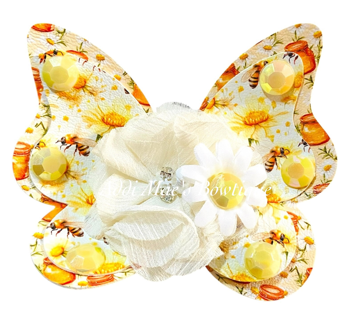 Honey Bees & Flowers Butterfly Bow