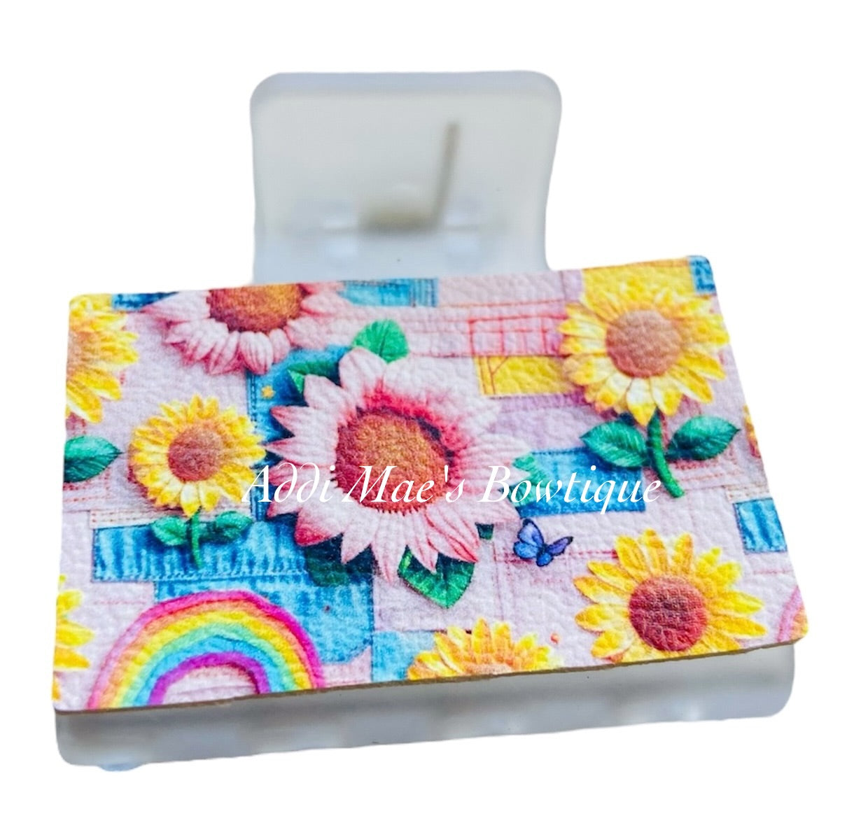 Sunflower Rainbow Patchwork Small Claw Clip