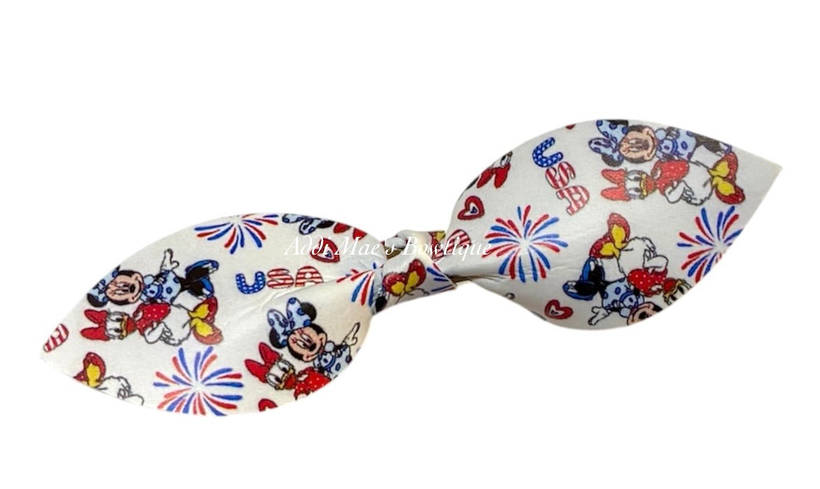 Patriotic MouseTop Knot Clip
