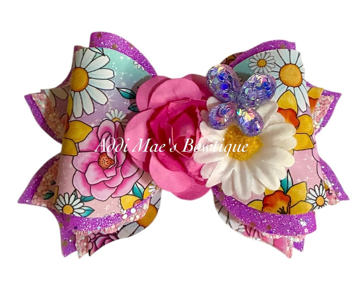 Daisies and Roses Bow