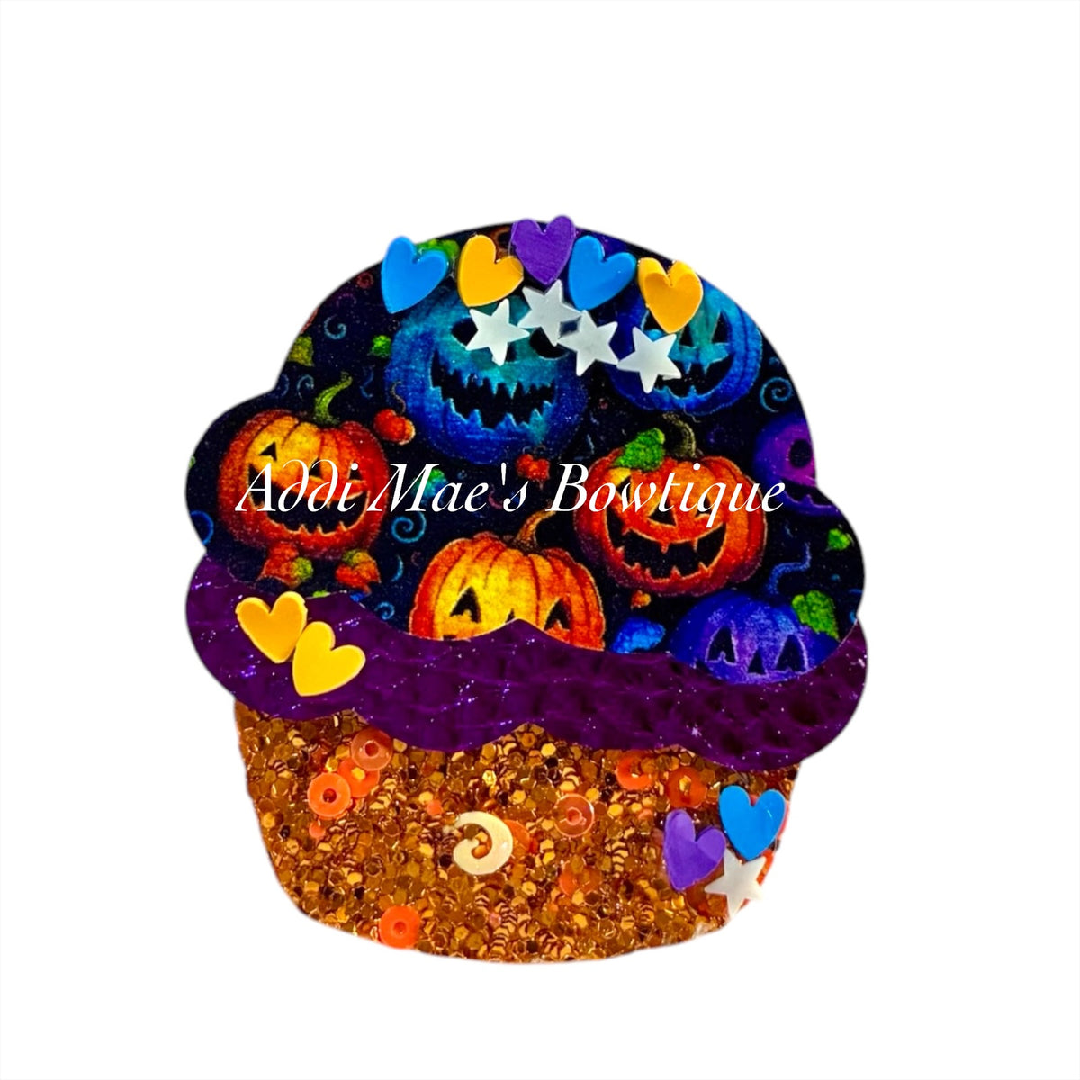 Jack O Lantern Bright Pumpkins Cupcake Clip
