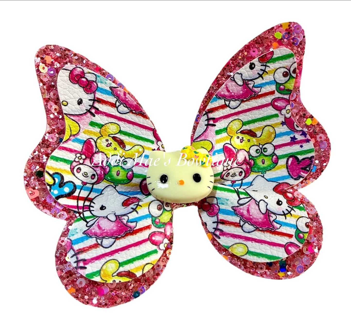 Kitty Stripes Butterfly Bow