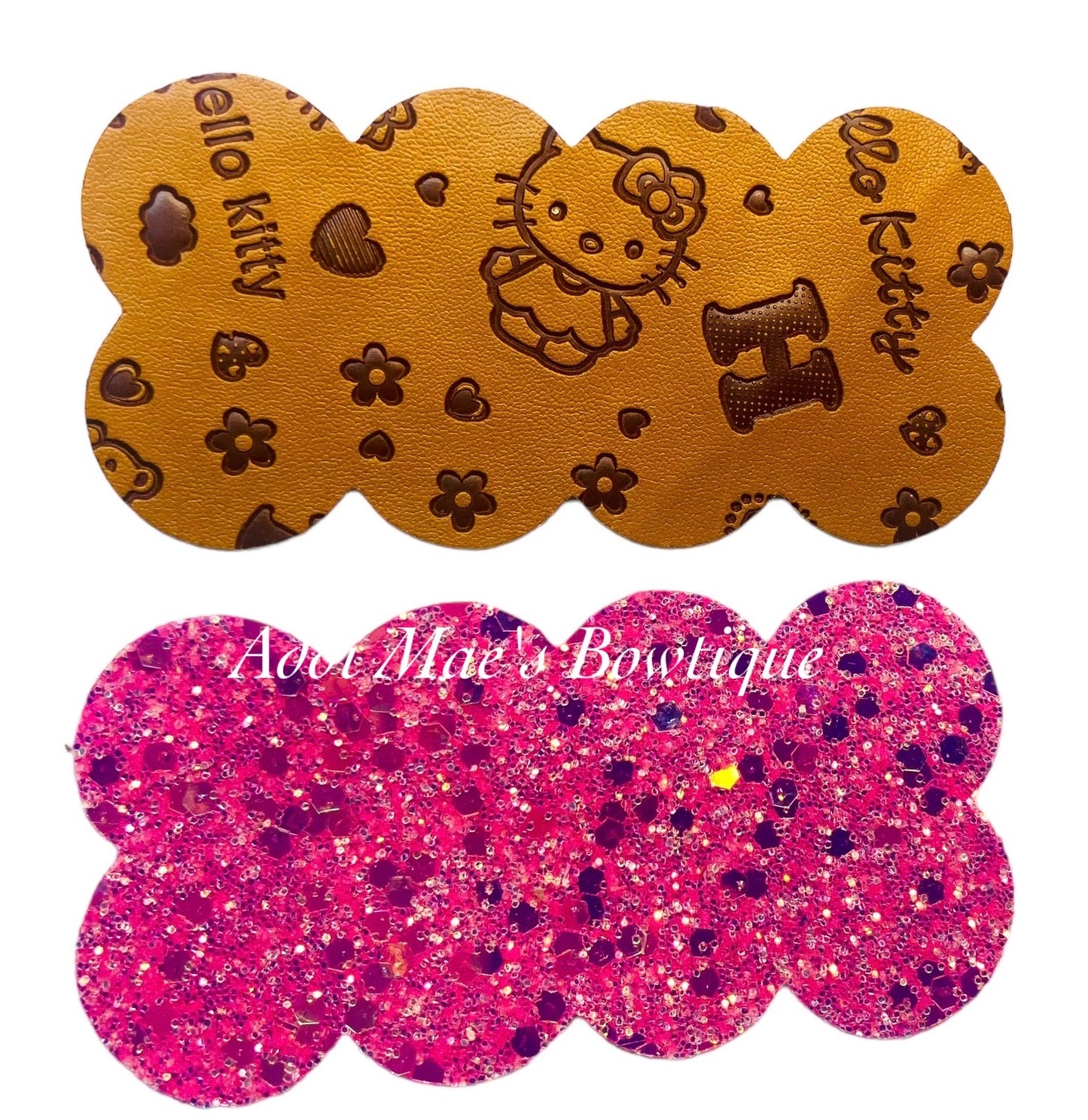 Kitty Embossed Faux Leather Snap Clip Set