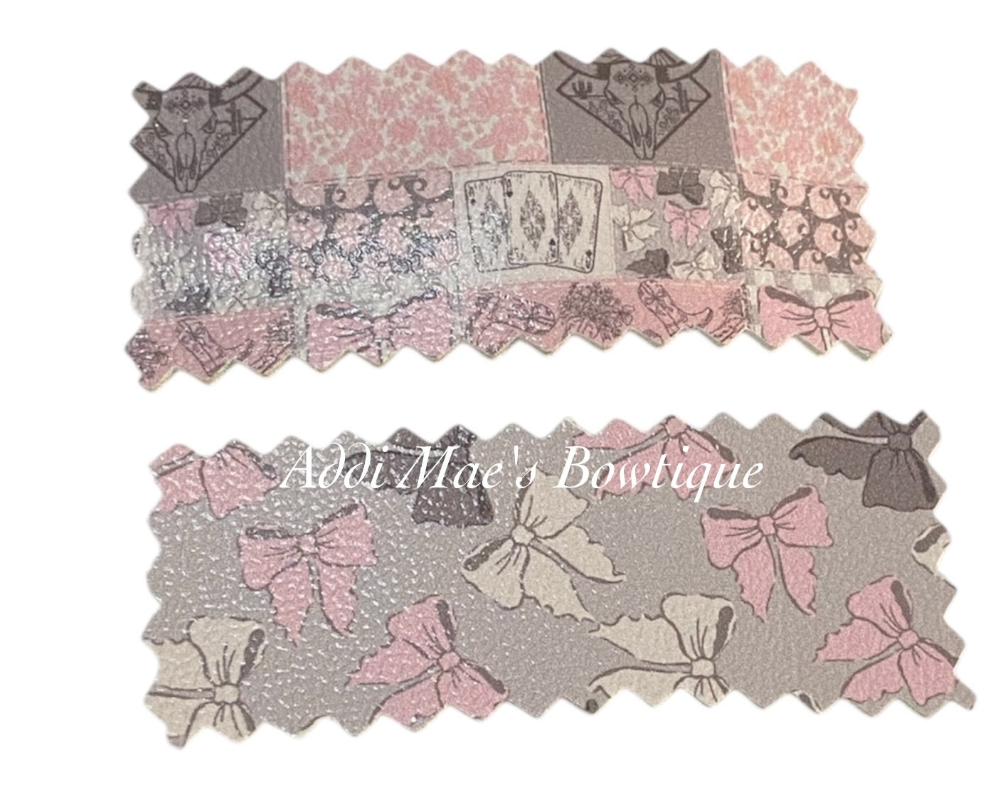 Pink Western Patchwork Bows Snap Clip Set
