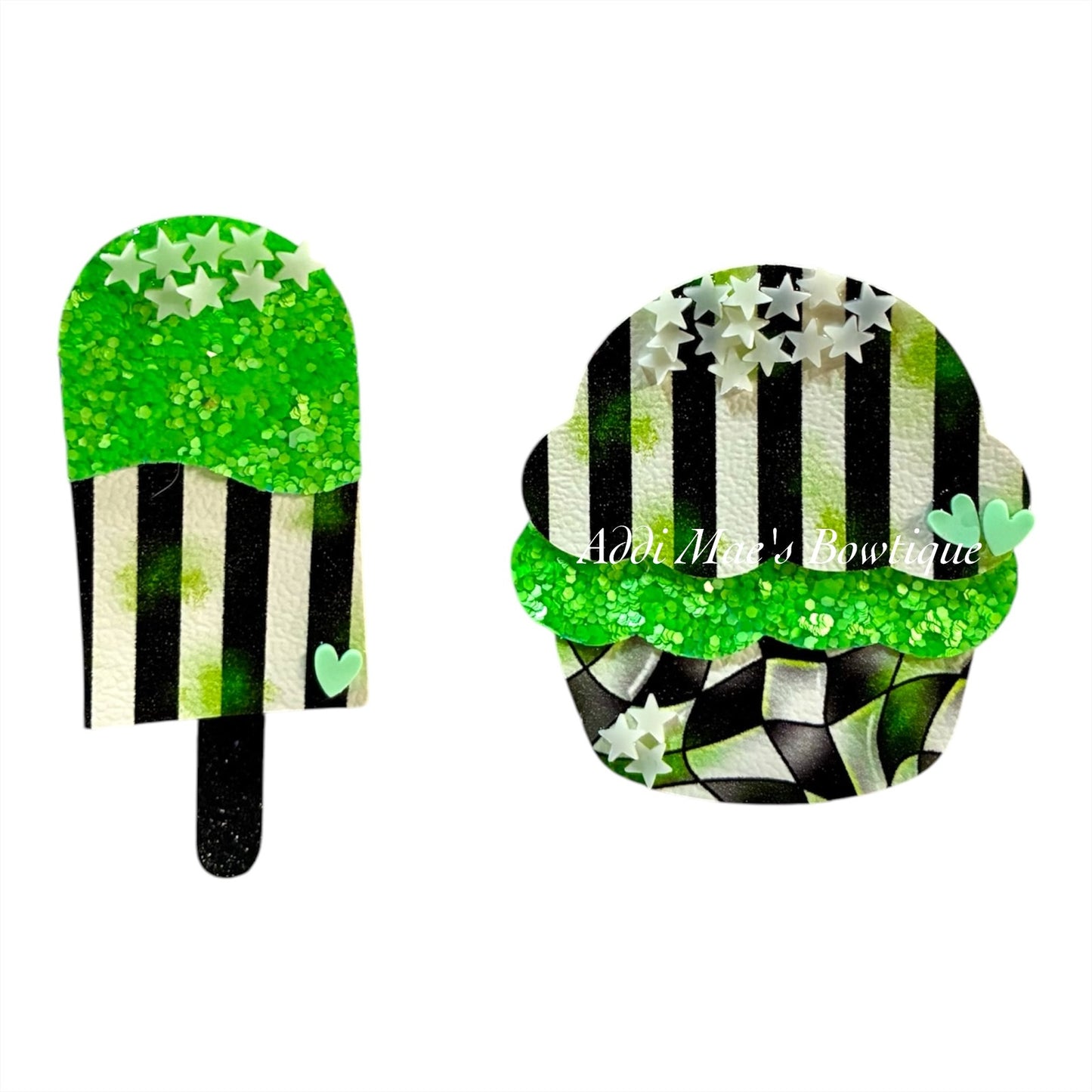 Beetle Green Hair Ghost Halloween Popsicle,Cupcake Clip