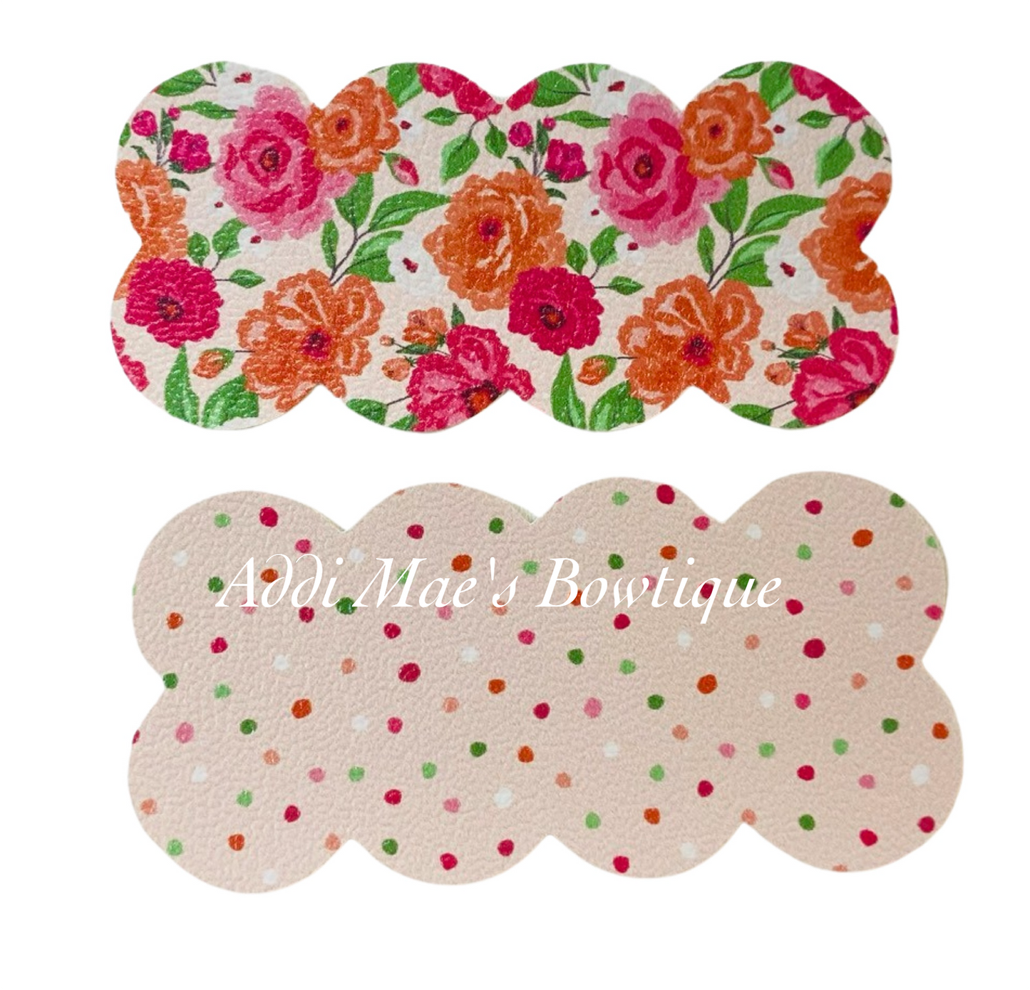 Pink and Orange Floral Dots Snap Clip Set