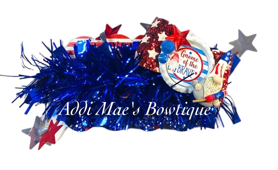 Patriotic Gnome Tinsel Large Snap Clip
