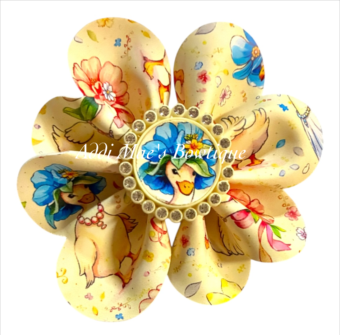 Floral Goose Ruffle Bow