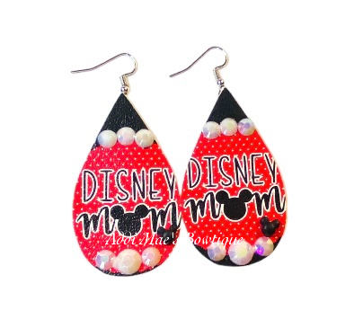 Vacation Park Mom Tear Drop Dangle Earrings