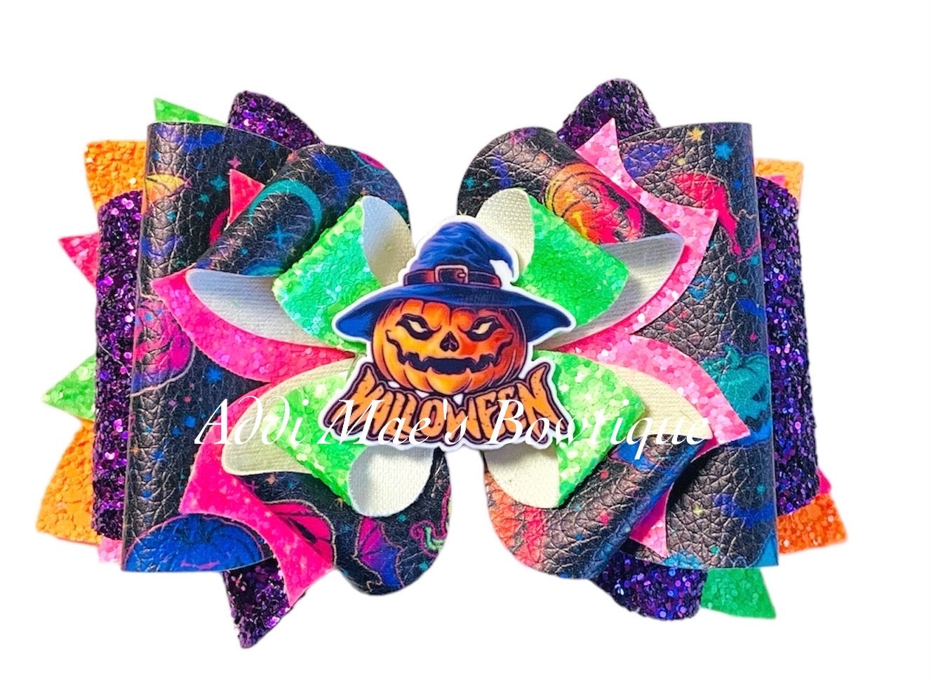 Jack O Lantern Bright Pumpkins Halloween Bow