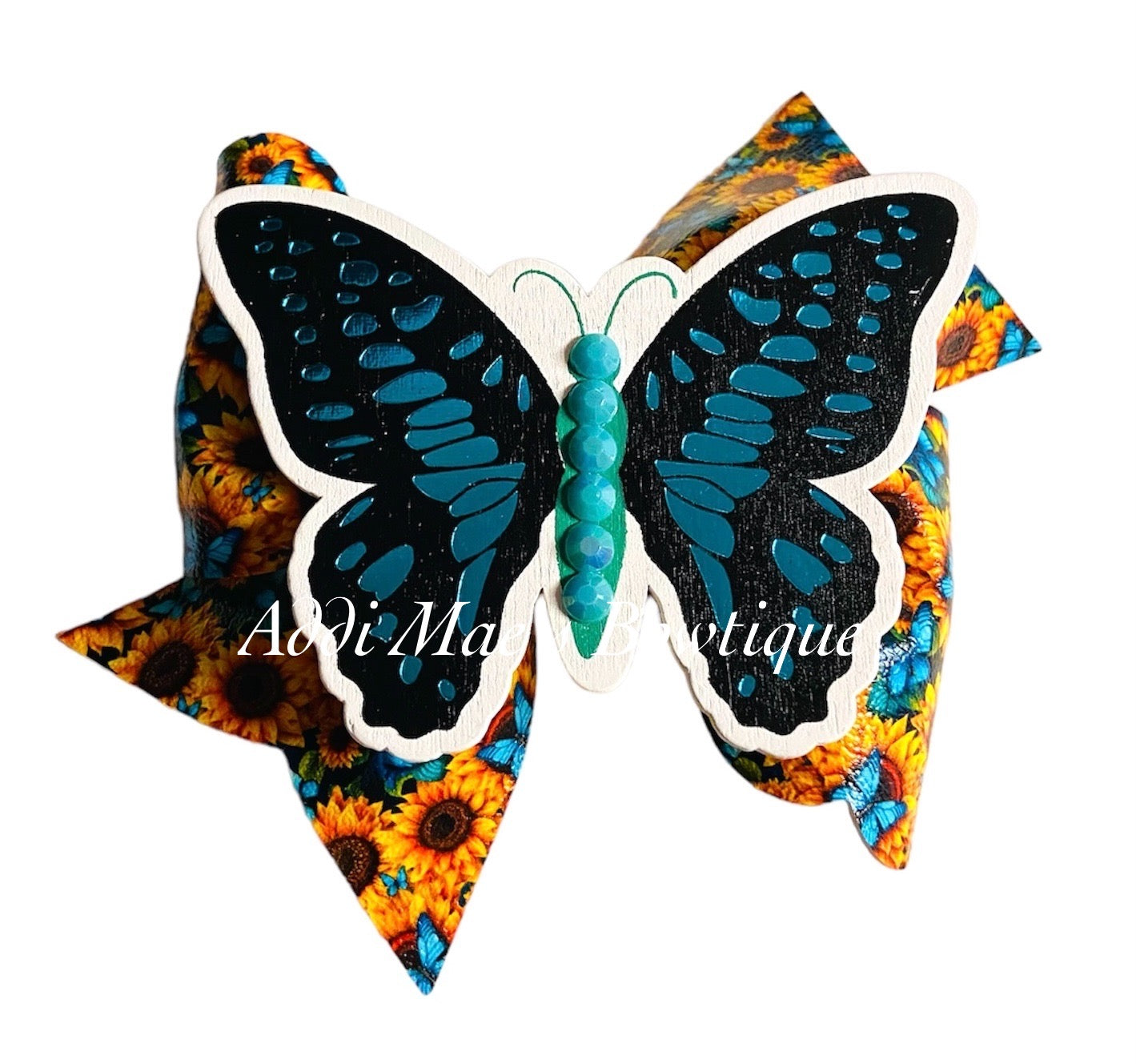 Sunflowers Butterflies Bow