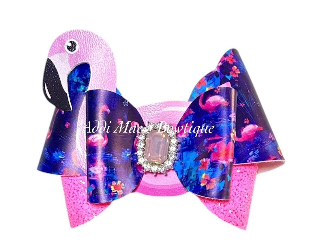 Pink Flamingo Bow