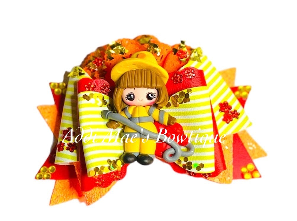 Firefighter Girl Bow