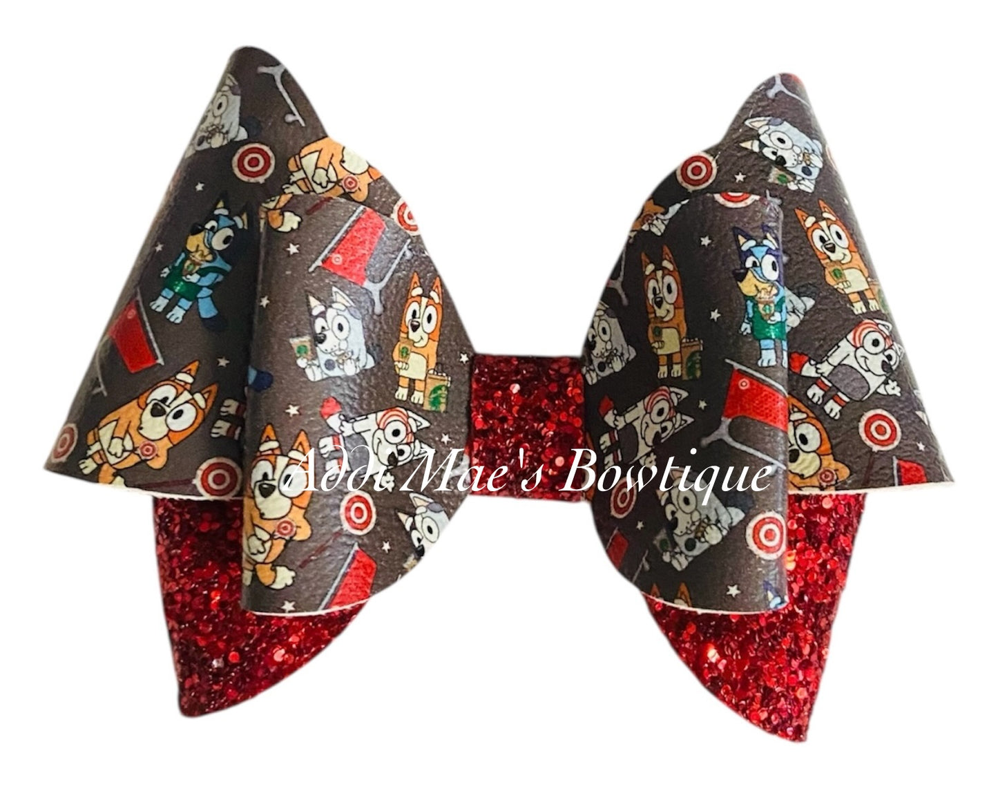 Blue Cartoon Dog Shopping Bow